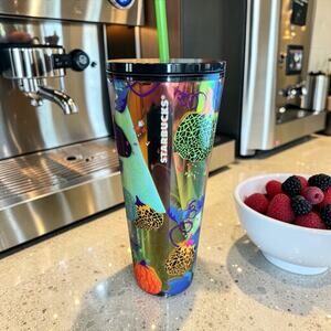 Starbucks Halloween Glow Tumbler Pumpkin 24 oz Cold Cup 2024 EUC Read